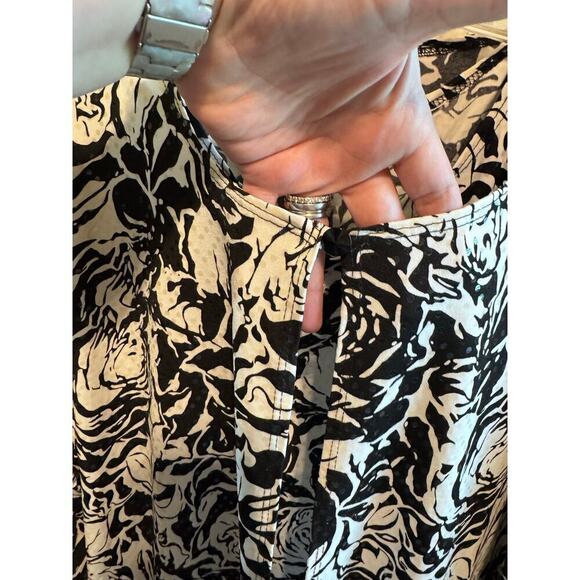 MSK Women's 2 Piece Tank Jacket Black White Floral Sequin Beaded Plus Sz. 3X - Picture 13 of 14